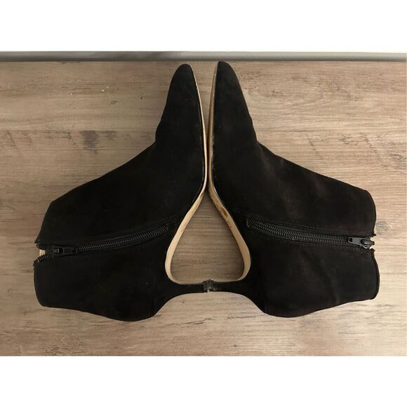 Jessica Simpson Suede almond toe kitten heel booties 6.5 black - Picture 4 of 9